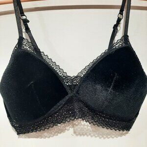 Velvet and lace wireless black boho whimsigoth bralette medium